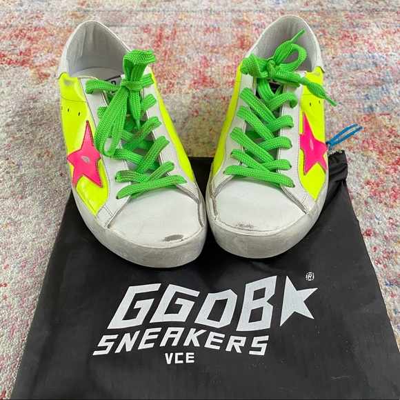 Golden Goose Shoes | Nwot Golden Goose Neon Superstar Sneakers | Poshmark
